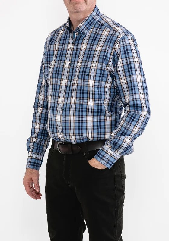 Daniel Grahame Drifters Check Shirt, Beige & Blue