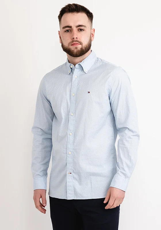 Tommy Hilfiger Micro Print Shirt, Breezy Blue & Optic White