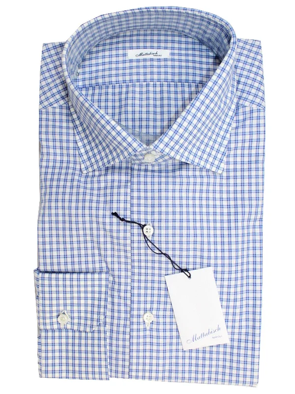 Mattabisch Napoli Shirt White Blue Check White 43 - 17 SALE