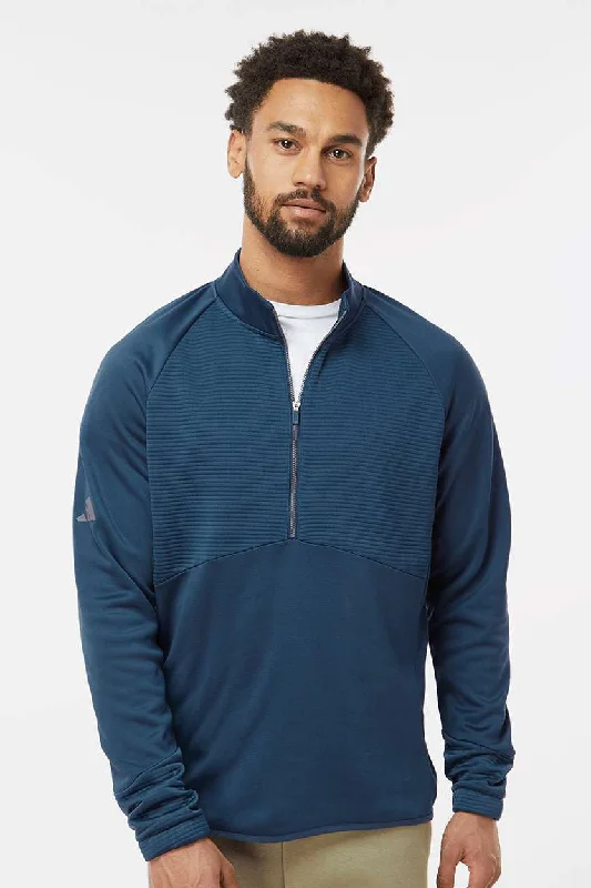 Adidas Mens 1/4 Zip Sweatshirt - Crew Navy Blue