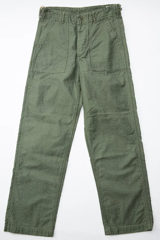 orSlow US Army Fatigue Pants (Regular Fit) - Green Reverse Cotton Sateen