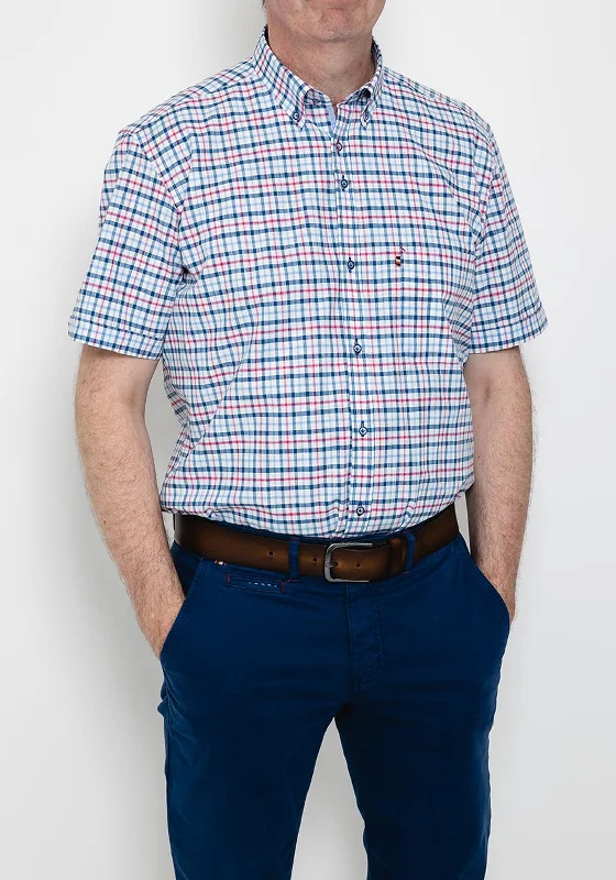 Andre Dunne Short Sleeve Check Shirt, Orchid