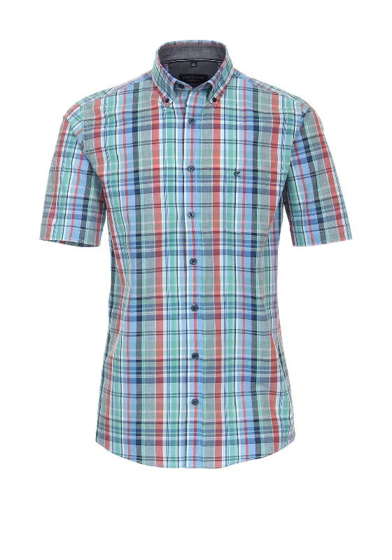 Casa Moda Short Sleeve Check Shirt, Blue Multi