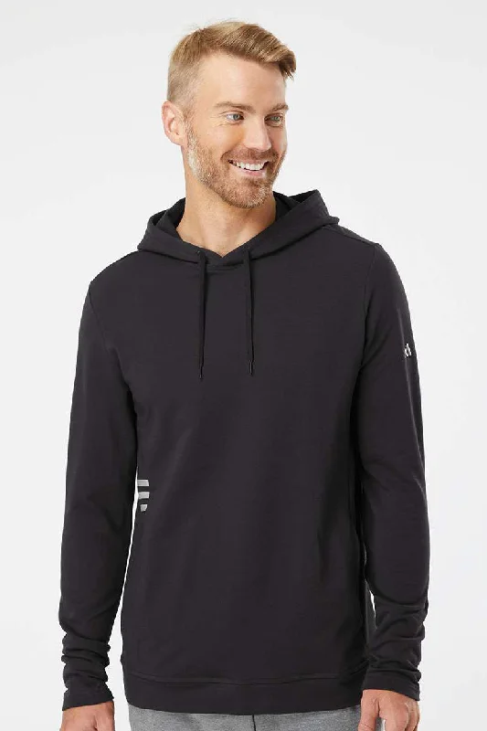 Adidas Mens Hooded Sweatshirt Hoodie w/ Pockets - Black - Closeout