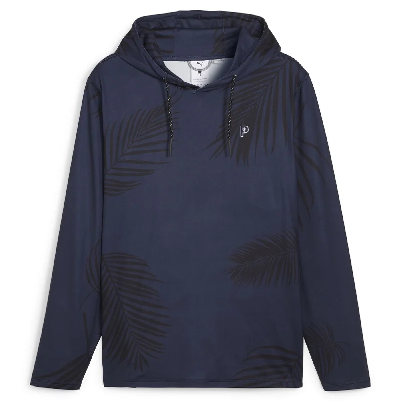 X PTC Palm Print Hoodie Deep Navy - SS24