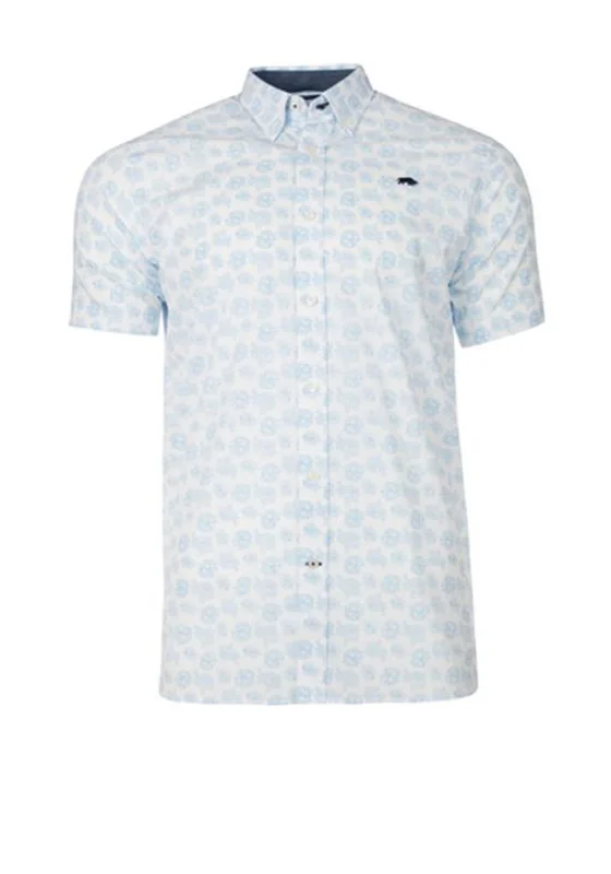 Raging Bull Floral Short Sleeve Shirt, Blue