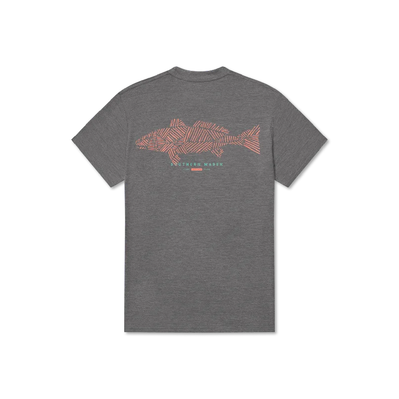 FieldTec™ Heathered Performance Tee - Redfish