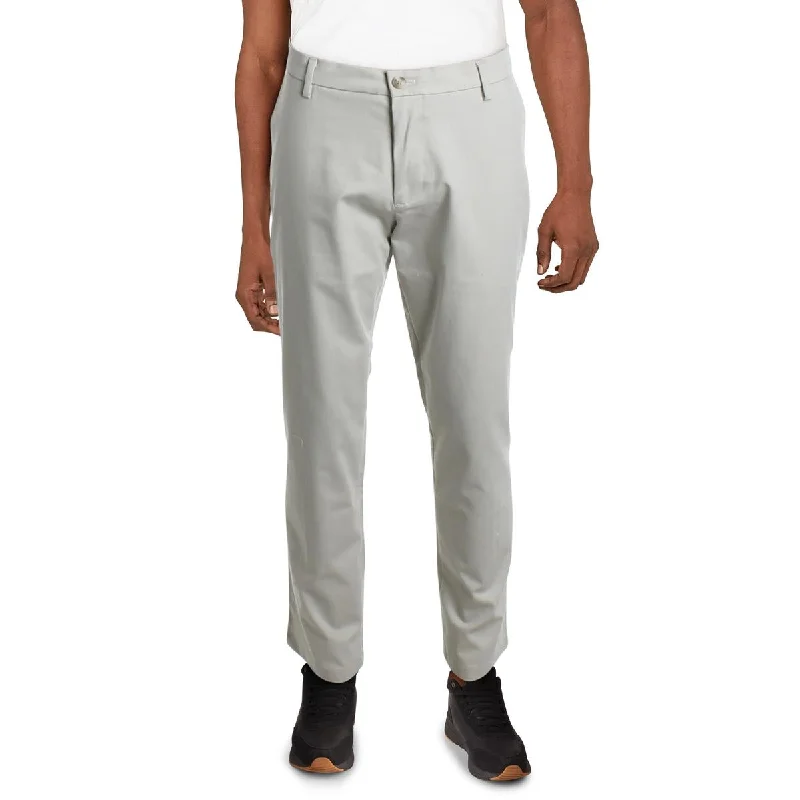 Mens Comfort Waist Straight Fit Khaki Pants