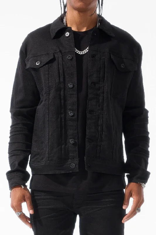 Obsidian Denim Trucker Jacket (Black)