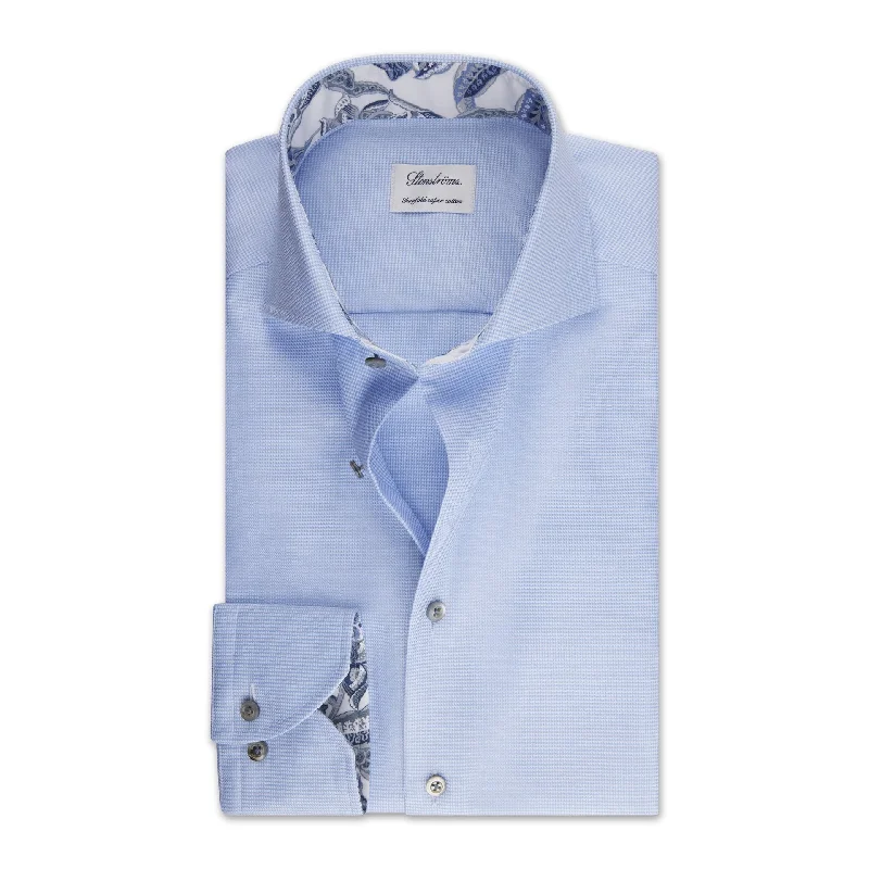 Light Blue Contrast Twill Fitted Body - Stenströms