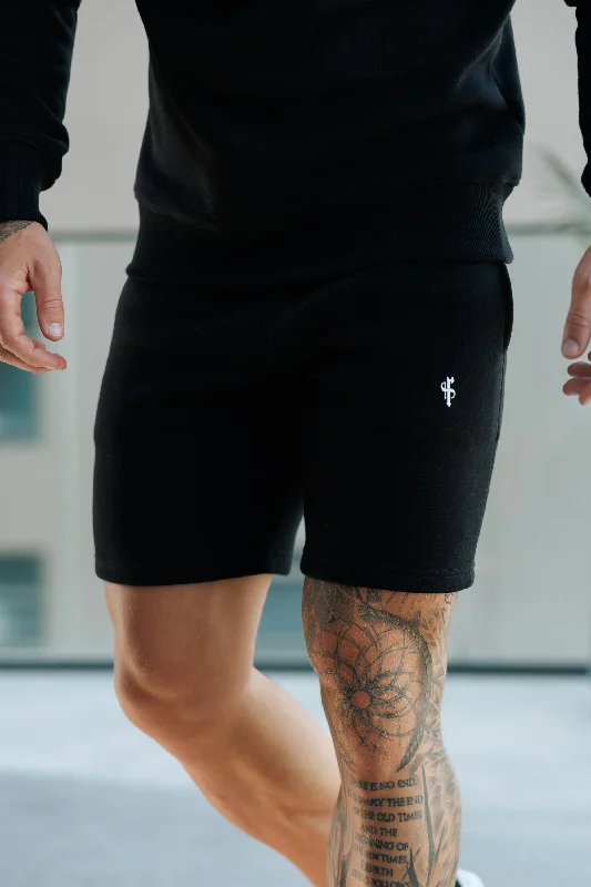 FS Plain Black Shorts with FS Branding - FSH1201