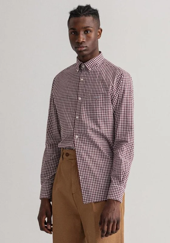 Gant Broadcloth Gingham Shirt, Plumped Red