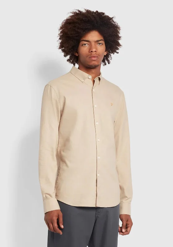 Farah Brewer Long Sleeve Shirt, Straw Beige