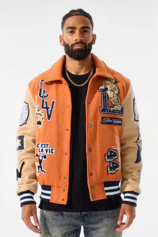 Carpe Diem Varsity Jacket (Burnt Orange)