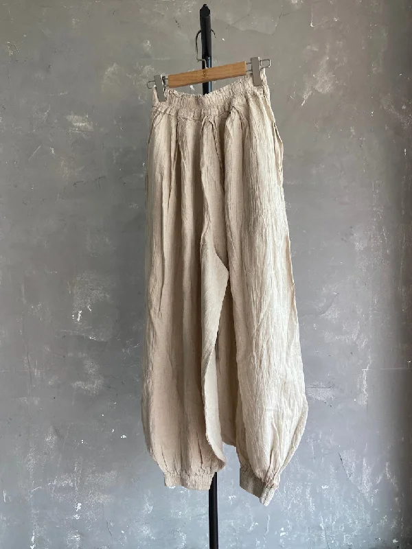 Hand-dyed Lantern Pants in Off White