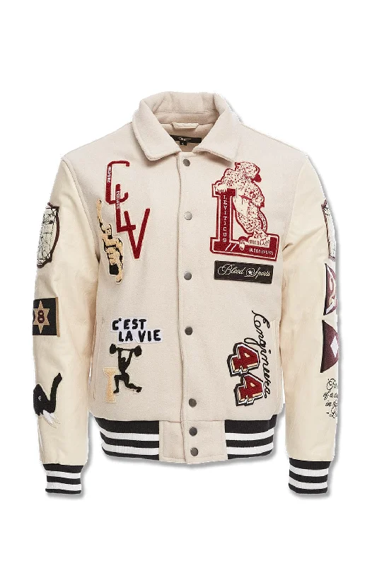 Carpe Diem Varsity Jacket (Bone)