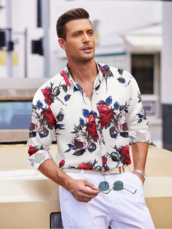 Floral Hawaiian Tropical Button Down Beach Shirt (US Only)