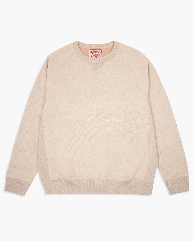 Wonder Looper Fleeced Foxfibre® Pullover Crew Neck - Oatmeal