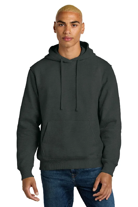 District Mens V.I.T. Heavyweight Fleece Hooded Sweatshirt Hoodie w/ Pouch Pocket - Charcoal Grey