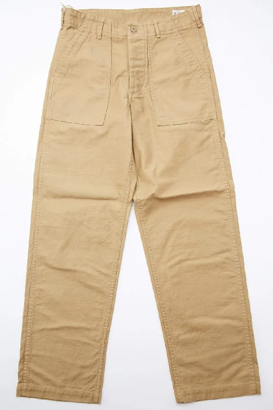 orSlow US Army Fatigue Pants (Regular Fit) - Khaki Reverse Cotton Sateen