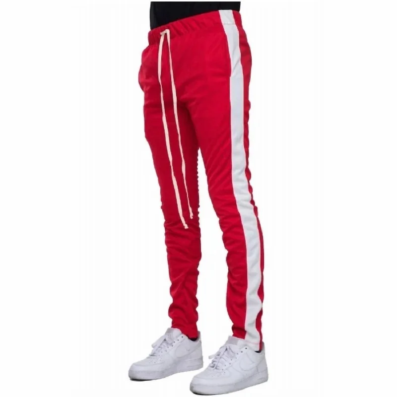 Men's Track Pant In Red/white