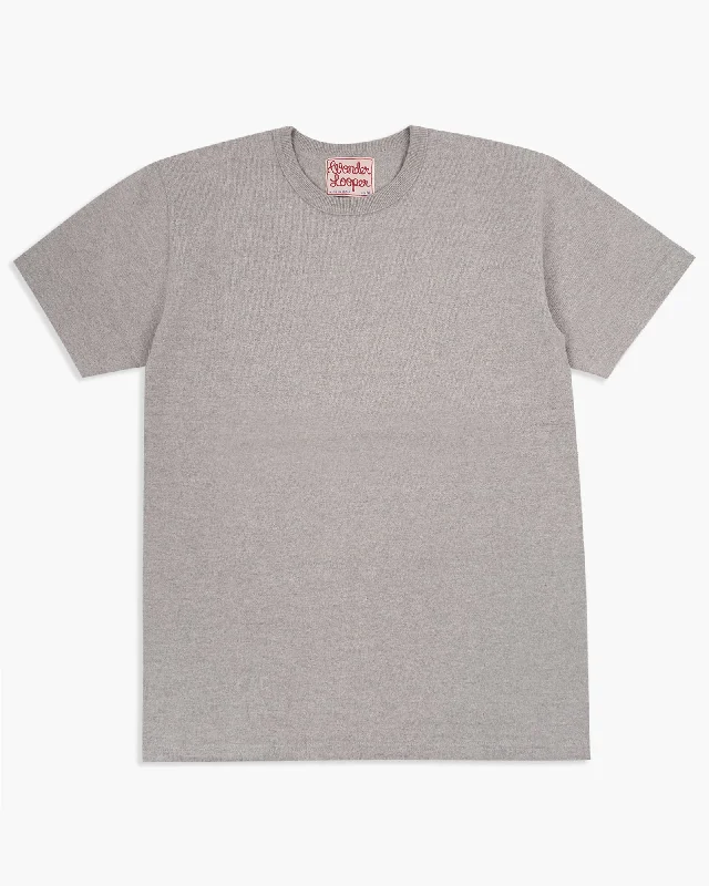 Wonder Looper 409gsm Double Heavyweight T Shirt - Heather Grey