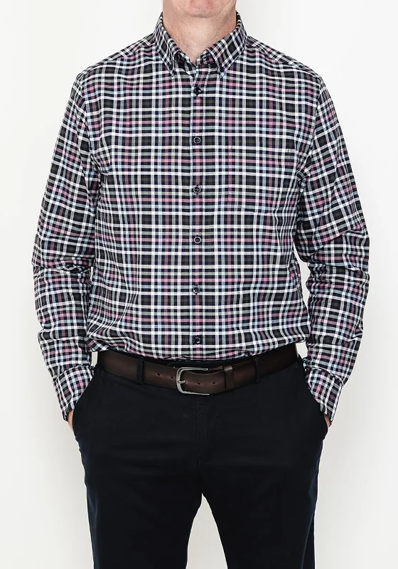 Bugatti Organic Cotton Check Shirt, Pink Multi