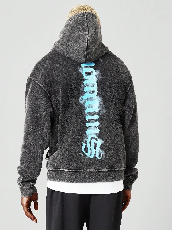 Overhead Washed Hoodie With Back Print