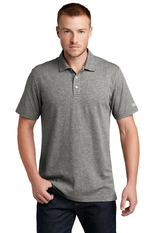 New Era Mens Slub Twist Short Sleeve Polo Shirt - Shadow Grey Twist