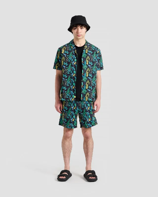 Jungle Iguana Printed Camp Shirt