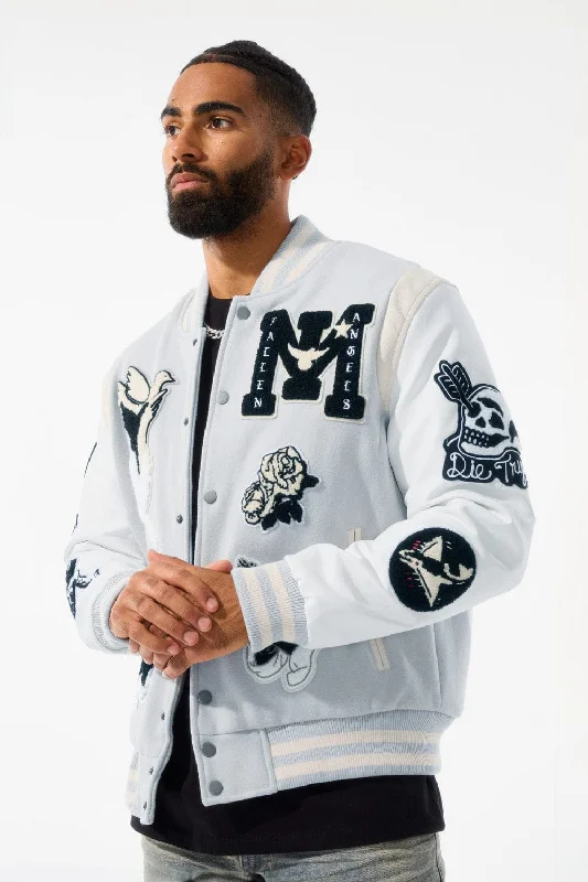 Fallen Angels Varsity Jacket (Light Grey)