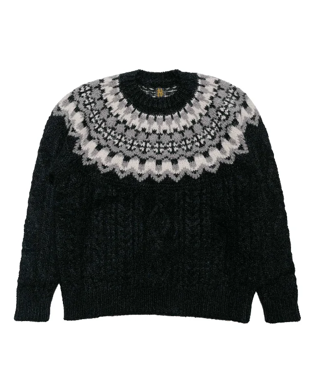 Batoner Mohair Nordic Crew Neck Black