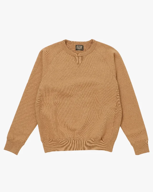 Wonder Looper 825gsm Double Heavyweight French Terry Foxfibre® Pullover Crew Neck - Coyote 80