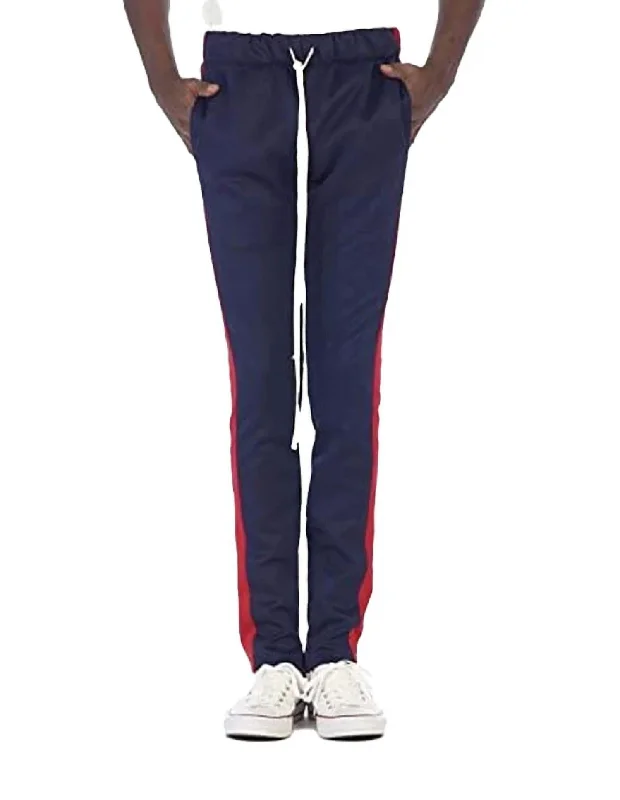 Men's Track Pant In Navy/red