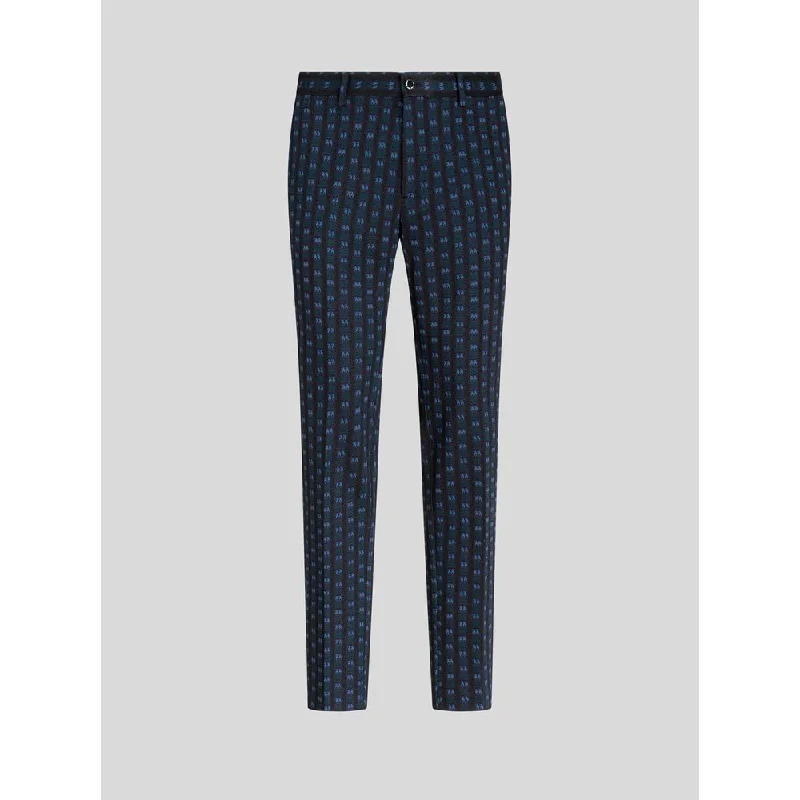 TROUSERS WITH TIE PRINT PATTERN