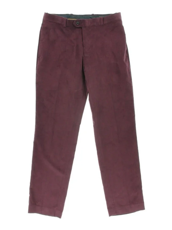 Mens Slim Fit Flat Front Corduroy Pants