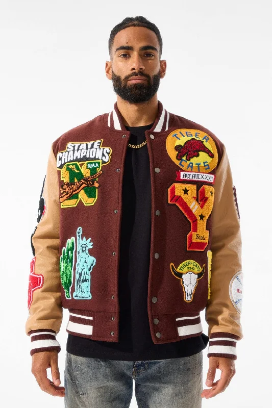 Empire City Varsity Jacket (Ruby)