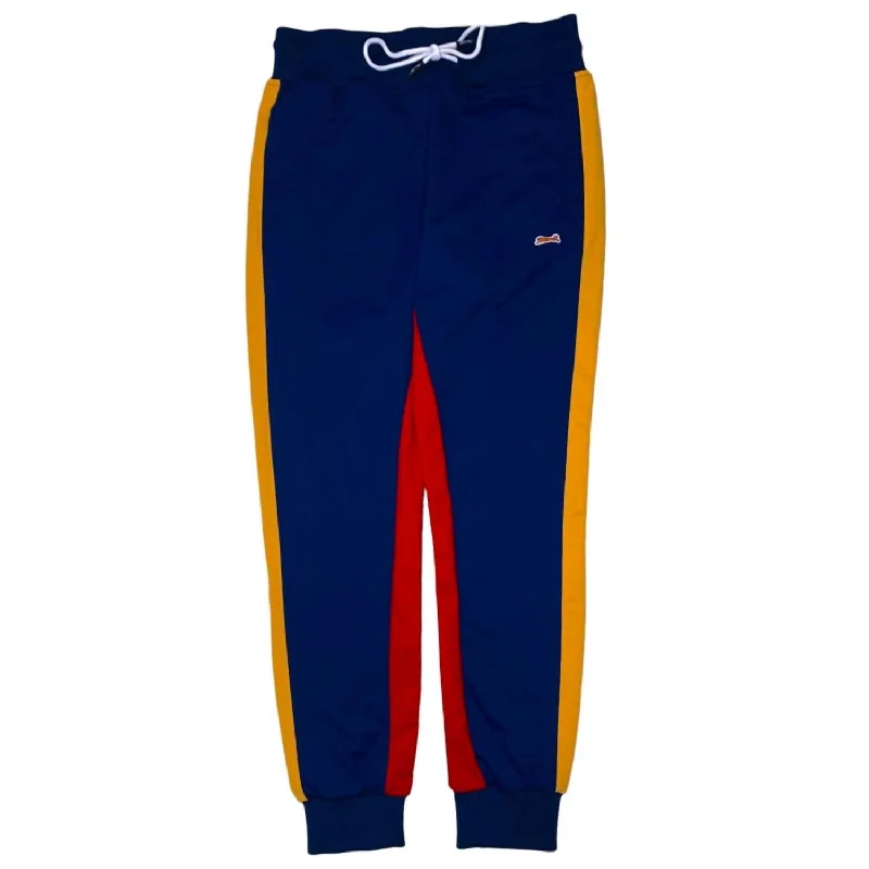 Men's Patterned Jogger In Navy/gold