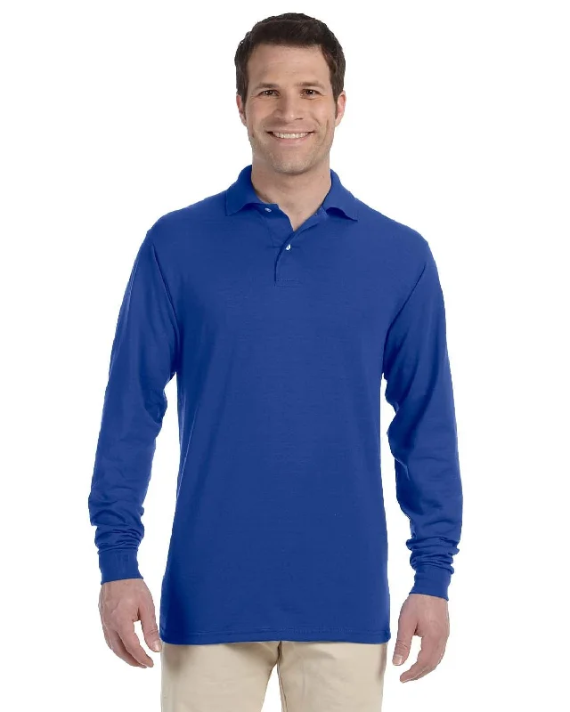 Jerzees 50/50 Long Sleeve Jersey Knit Polo Shirt | Royal