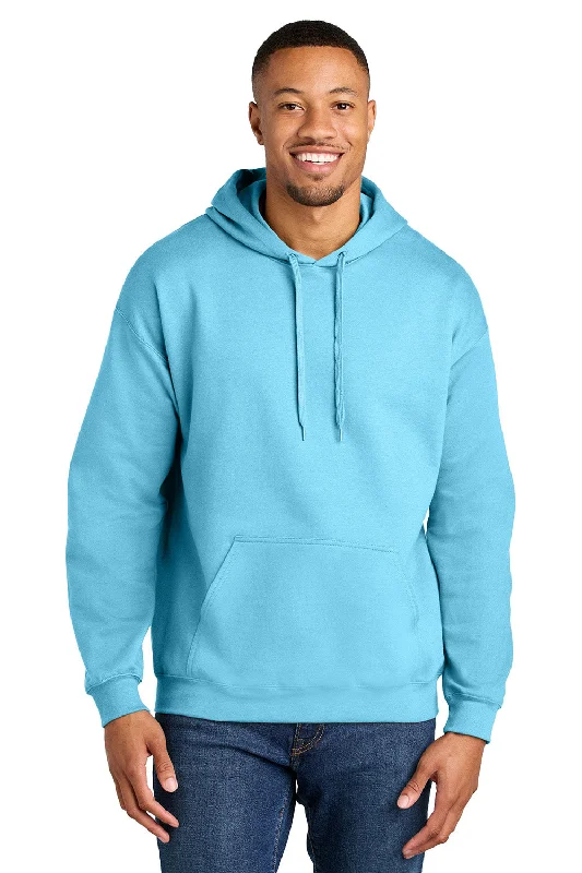 Gildan Mens Softstyle Hooded Sweatshirt Hoodie w/ Pouch Pocket - Sky Blue