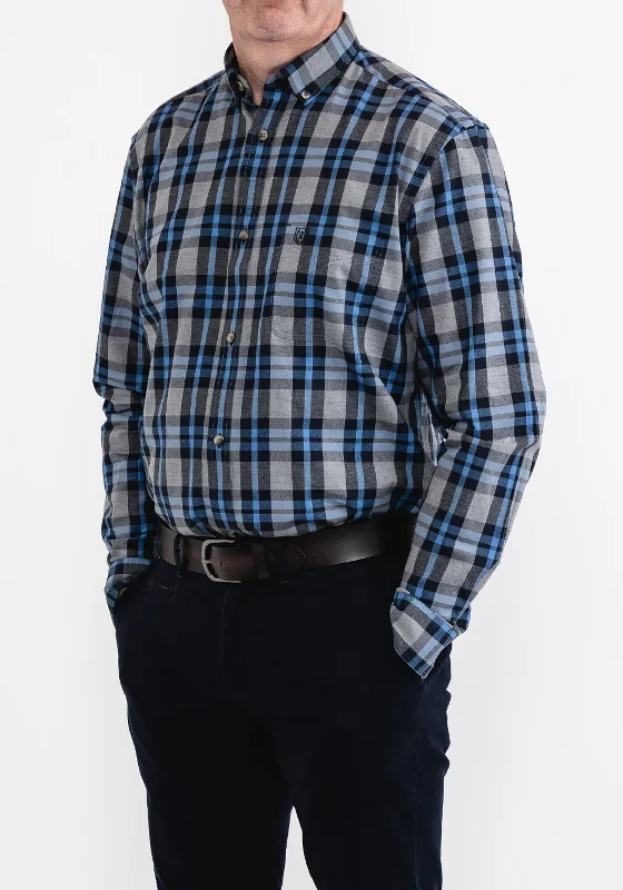 Pre End Aiden Check Shirt, Sea Blue