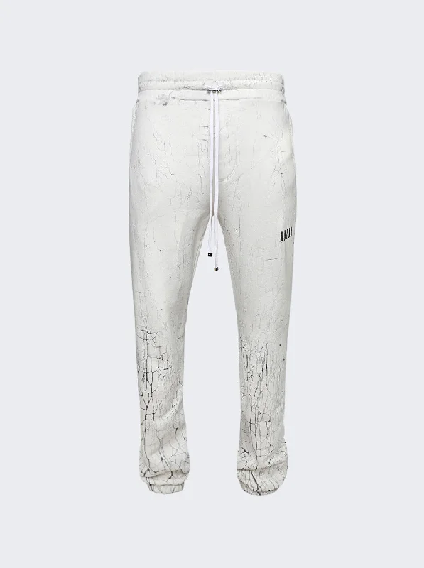 Cracked Dye Logo Sweatpants White