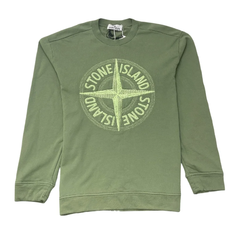 Men's Embroidered Compass Sweatshirt Khaki Size L