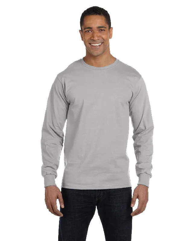 Hanes Long Sleeve Beefy-T T-Shirt | Light Steel