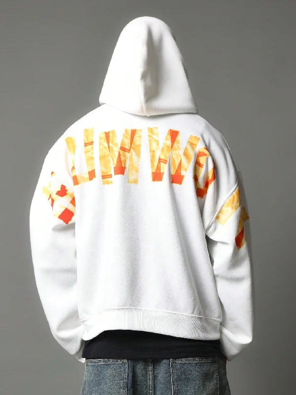 Regular Fit Overhead Hoodie With Front And Back Graphic Print