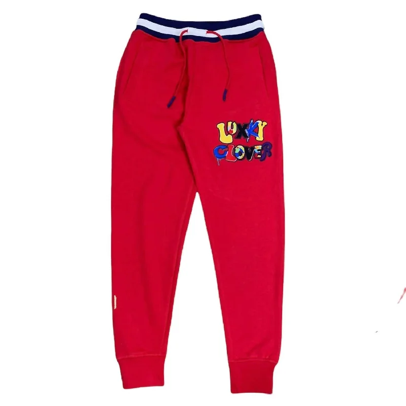 Men's Lux Clover Jogger In Red