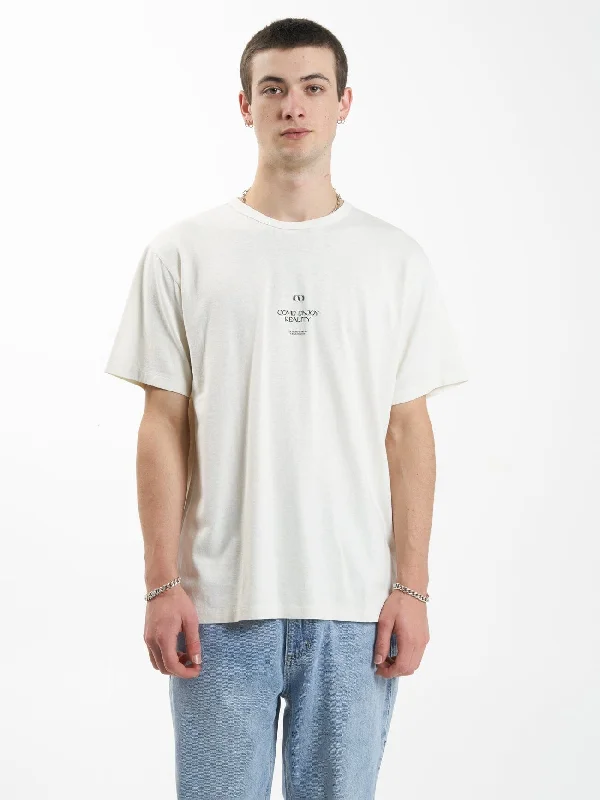 Hemp Come Enjoy Reality Merch Fit Tee - Dirty White