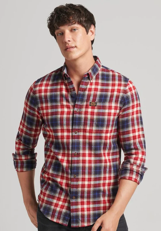 Superdry Vintage Lumberjack Shirt, Cedar Check Red Chilli