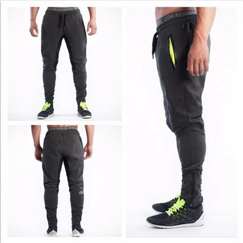 Men Long Pants Cotton Men's Workout Fitness Pants Casual Sweatpants Jogger Pants Skinny Trousers