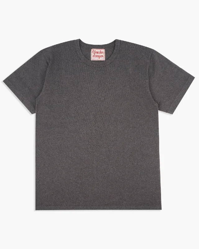 Wonder Looper 409gsm Double Heavyweight T Shirt - Charcoal